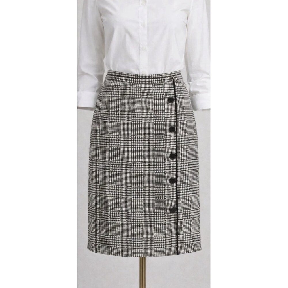 Ralph Lauren Houndstooth Pencil Skirt Size M Y2K Era